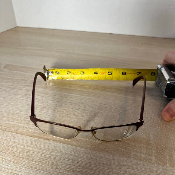 Prada VPR65R UAN-1O1 Eyeglasses Red Gold Frames Made in Italy 53-16-140 - Picture 4 of 10